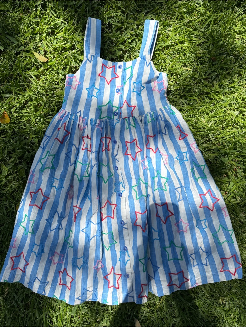 NWT Mini Boden blue dress 6-7size